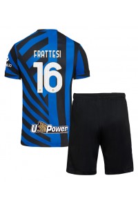 Fotbalové Dres Inter Milan Davide Frattesi #16 Dětské Domácí Oblečení 2024-25 Krátký Rukáv (+ trenýrky)